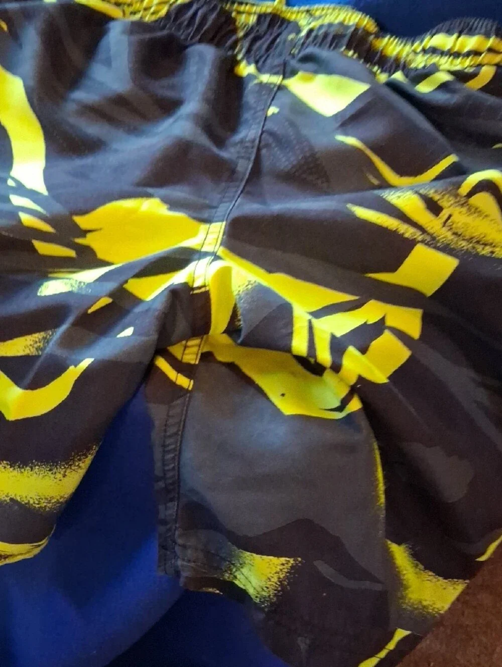Under Armor Kids Black & Neon Yellow Graphic Swim Board Shorts
